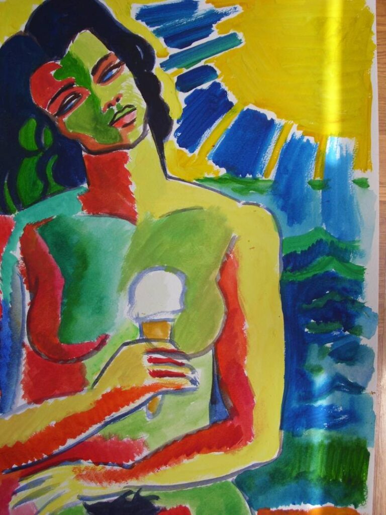 mujer con helado, Vidal Alcolea