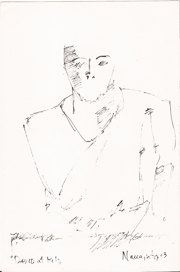 David (Brown), Ink on Paper, 6″ x 10″, Montreal, Naccarato, 2003