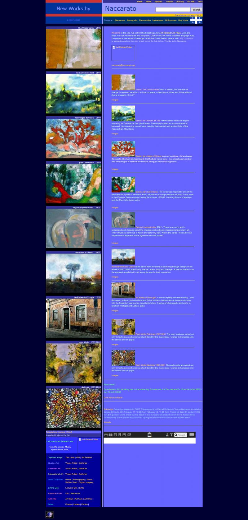 Naccarato.org Website, Wayback Machine, Internet Archive, February, 2005